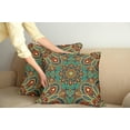 thumbnail image 3 of Ambesonne Mandala Throw Pillow Cover 2 Pack, Oriental, 20", Teal Indigo Ruby, 3 of 6