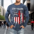 thumbnail image 5 of 250 Anniversary Usa Shirt Long Sleeve T Shirt Sporty Athletic Crew Neck 250Th Graphic Tees Men Blue S, 5 of 6