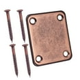 thumbnail image 4 of kusrkot Electric Bass Guitar Neck Plate Neck Joint Plate with Screws Set - Copper Red, 4 of 9