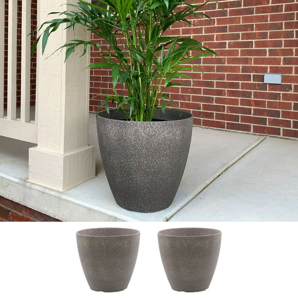 Plastic Plant Pot, Tall Large Outdoor Planters Resin