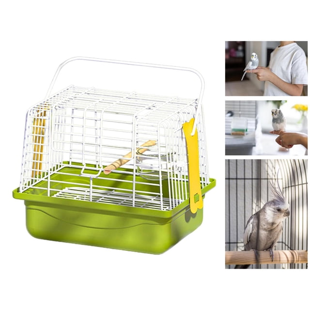 Caza de viaje de transporte de aves con percha de pie, portador de jaula de viaje portátil liviano para aventuras al aire libre, periquitos, loros conjunto de 3