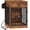 Rustic Brown, variant on 24.6" Wooden Dog Crate Furniture with charging station,small dogs,White Brown