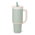 thumbnail image 1 of Vaso Ello Oasis con asa y pajita retráctil, 1,2 L, color pistacho, 1 of 7