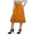 thumbnail image 3 of Moomaya A- Line Skirts For Women Knee Length Solid Cotton Summer Wear Clothing, 3 of 5