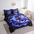 thumbnail image 3 of Manfei Outer Space 7 Pieces Bedding Comforter Set,Cartoon Goldfish Full Bedding Set,Gradient Blue Purple Fitted Sheet Flat Sheet For Teens,Ultra Soft Home Decor Reversible, 3 of 8
