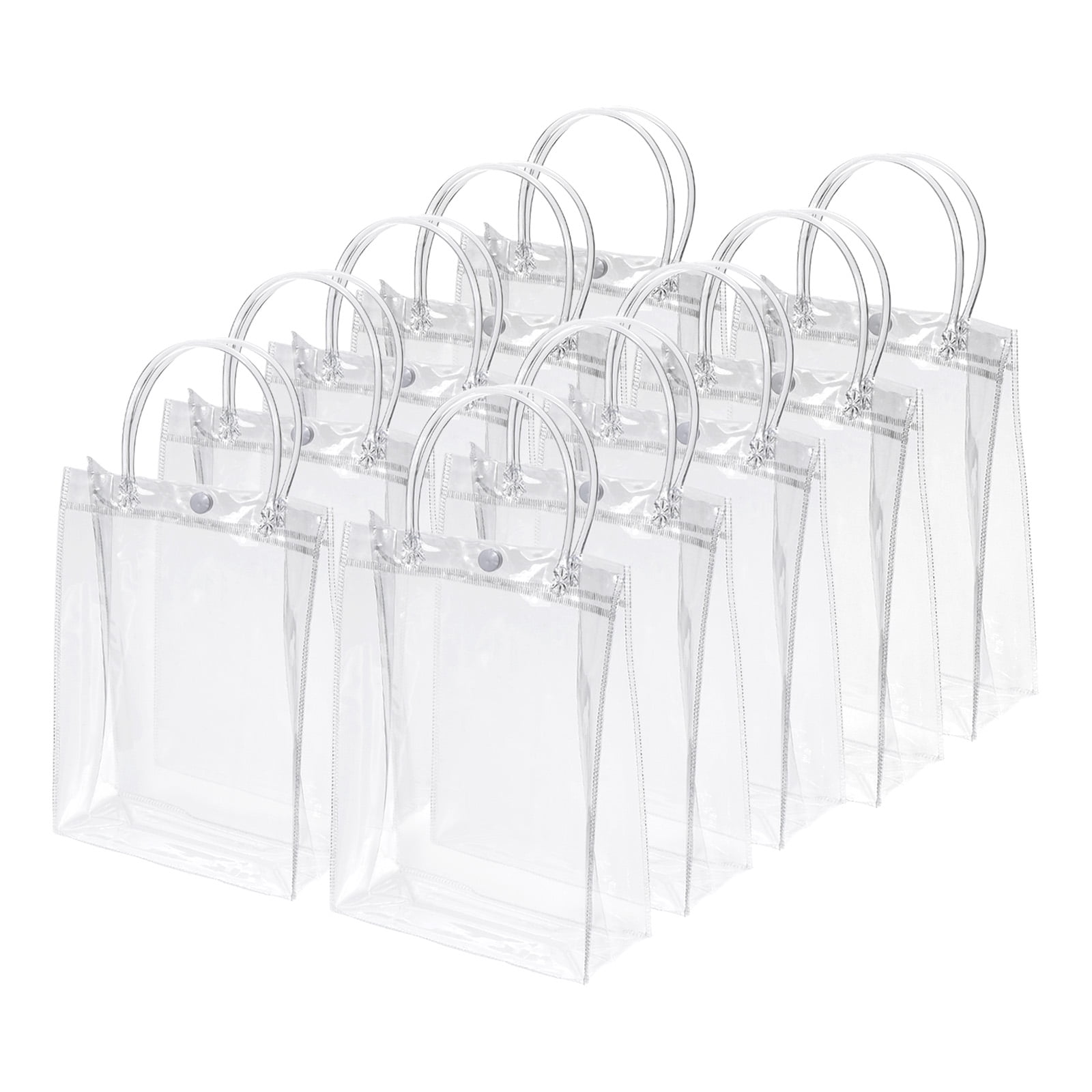 Unique Bargains 10 Pack Clear Pvc Gift Bags 7.9 X 5.9 X 2.8 Reusable Mini Gift Wrap Tote Bag Other