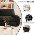 thumbnail image 4 of 73.2" Queen Convertible Pull Out Sofa Bed, 3-in-1 Sleeper Sofa with Pillows, Velvet Loveseat Bed for Living Room, Bedroom, Apartment, Office, Black, 4 of 9