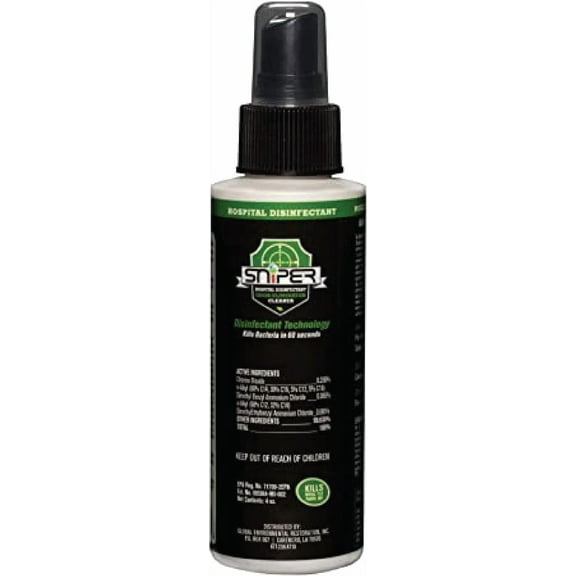 SNiPER Hospital Disinfectant, Odor Eliminator & All-Purpose Cleaner, 4 Ounce Spray