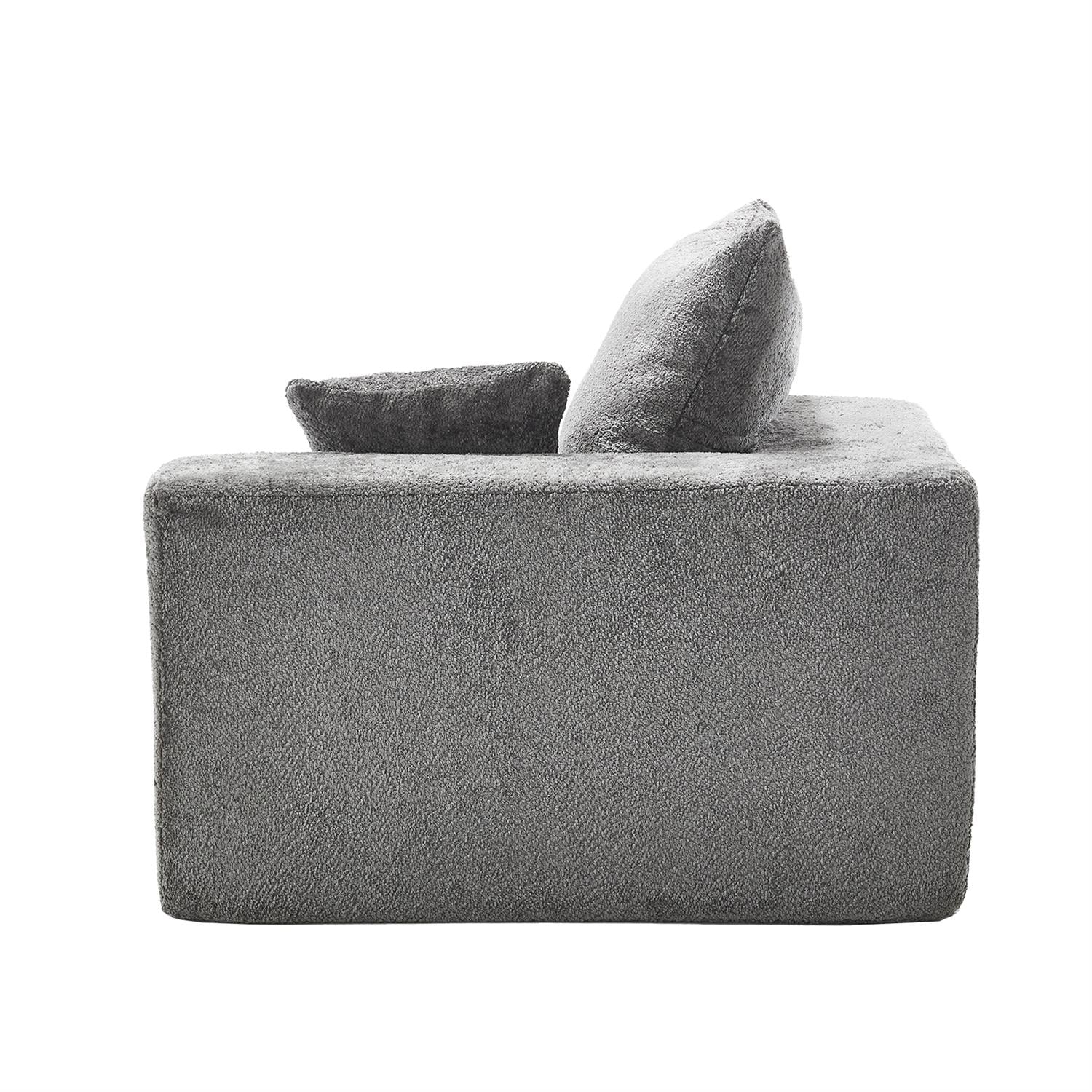 Demi Bonn 67" Memory Foam 2-Seater Sofa, Comfy Chenille Fabric Couch, No Assembly Needed, Portable Modern Deep Seat for Living Room, Bedroom, Apartment, Gray