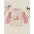 thumbnail image 5 of Aojekbee Toddler Pullover Sweatshirt Casual Letter Embroidery Round Neck Contrasting Long Sleeve Waffle Tops for Little Boys Girls, 5 of 10