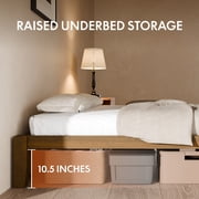 FitStand King Japanese Joinery Bed Frame, Solid Rubberwood, 1500 lbs Heavy Duty Slats Support, FSC & SGS Certified, 15Min No-Tool Setup, Under-Bed Storage, No Box Spring Needed, Noise-Free, Walnut