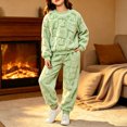 thumbnail image 2 of Girls 2 Piece Outfits Clothes Fleece Flannel Winter Fluffy Warm Plush Fuzzy Pullover Sweatshirt and Sweatpant Pajamas Sweatsuit 5-14 Years, 2 of 6