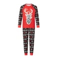 thumbnail image 2 of Christmas Family Pajamas Matching Set, Long Sleeve Deer Print T-shirt with Snow Print Pants Sleepwear Loungewear, 2 of 10