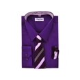 thumbnail image 2 of Berlioni Kids Boys Long Sleeve Dress Shirt With Tie and Hanky  Purple, 2 of 2