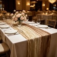 thumbnail image 5 of Leodye 1PCS Gradient Crinkled Sheer Gauze Table Runner, Transparent Table Flag for Wedding and Party Table Decor -70.86*35.43in, 5 of 6