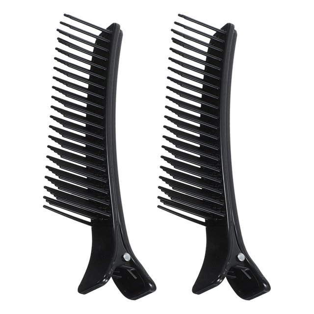 unbranded 2Ud Clips De Sección Para En Plástico Negro Con Multilayer Para Peinados Y