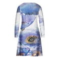thumbnail image 5 of Vestido de jersey con cuello en V y manga larga estampado a la moda para mujer Fridja  yut4360, 5 of 5