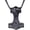 Black, variant on Men's Viking Thor's Hammer Pendant Necklace, 21.6" Link Chain Silver/Gold/Black