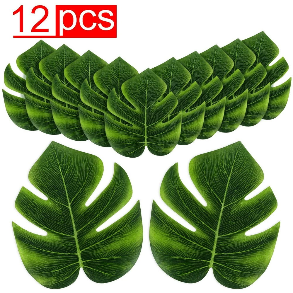 Tropical Imitation Plant Leaves 8" Hawaiian Luau Party Jungle Beach