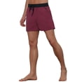 thumbnail image 4 of Unique Bargains Men's Summer Drawstring Waist Solid Color Swim Shorts 32 Red, 4 of 5