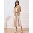 thumbnail image 3 of DARING DIVA Women's Work Sleeveless Button Down Blazer Waistcoat S Khaki, 3 of 7