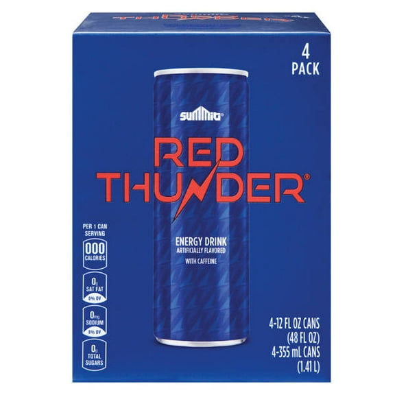 Summit Red Thunder Energy Drink- 4 pack, 12 fl oz Can - (Pack of 1)