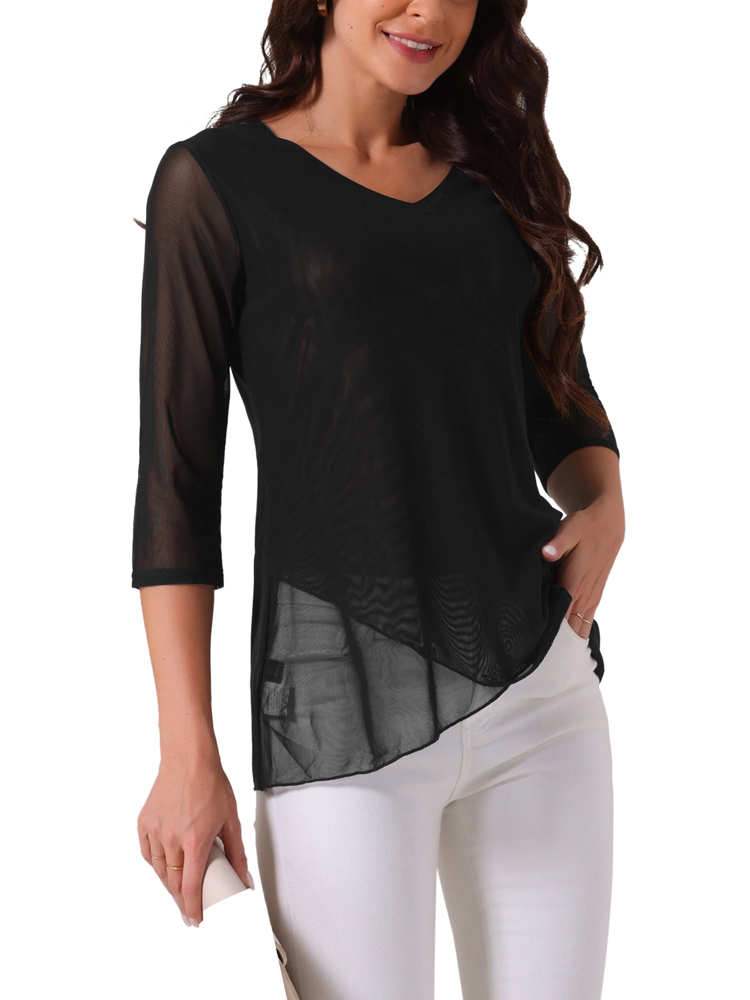 トップス DIANTE ASYMMETRY NECK HALF SLEEVE TOPS Asymmetrical Neck Short Sleeve T-Shirt – Charming Charlie