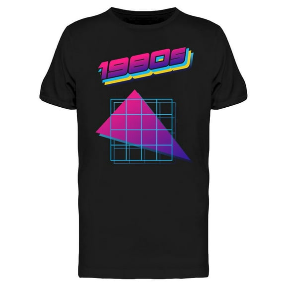 1980s Gradient And Grid T-Shirt Men -Image by Shutterstock, Male Large
