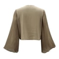 thumbnail image 5 of Outfmvch Crop Tops for Women Solid Bell Sleeve Pleated Chiffon Shirt Strap Cardigan Top Womens Tops Womens Long Sleeve Tops, 5 of 5