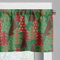 thumbnail image 3 of Ambesonne Christmas Window Valance, Tree Pines Swirl Dot, 54" X 18", Dark Coral Dark Green, 3 of 5