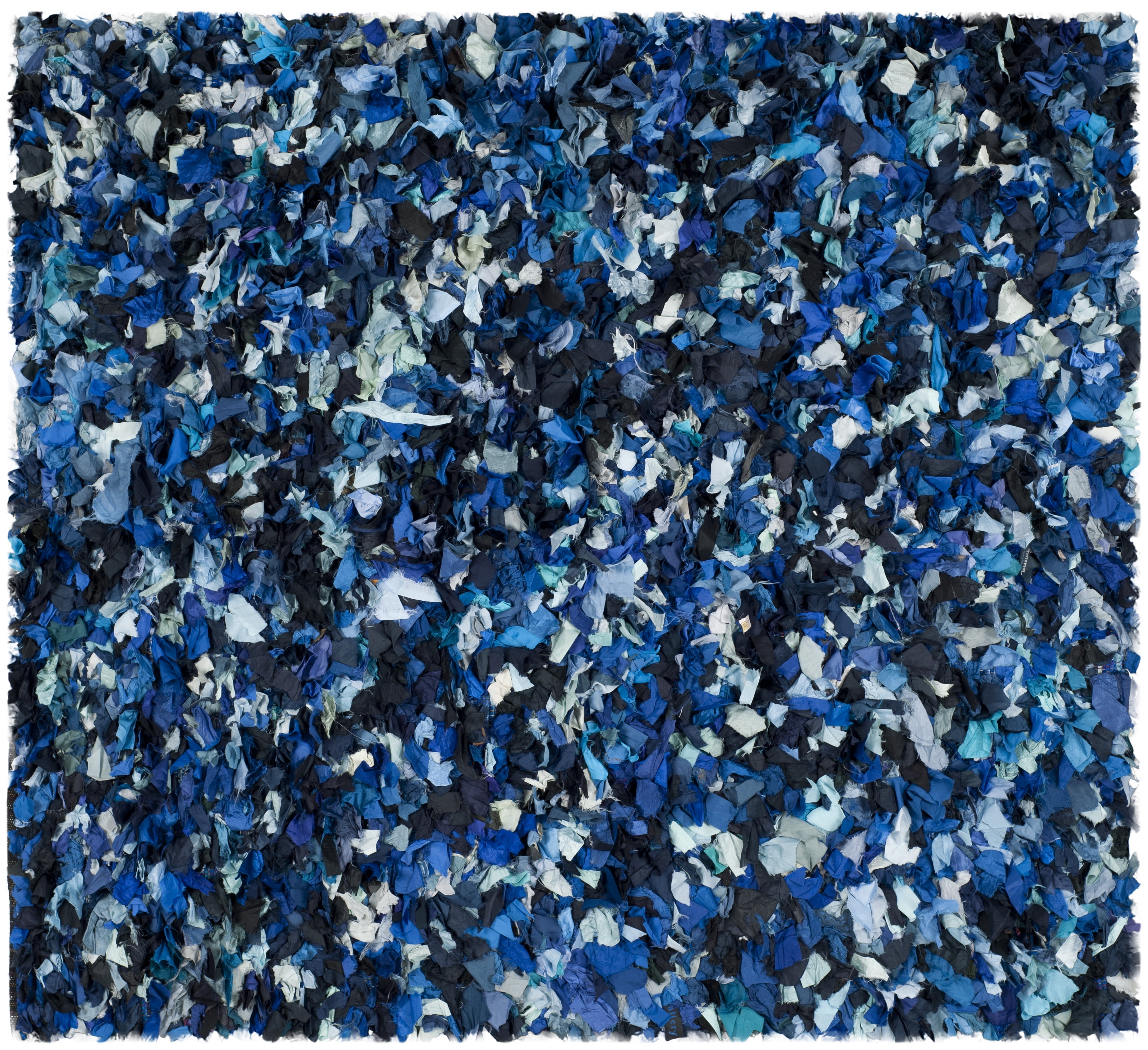 SAFAVIEH Rio Cassandra Confetti Polyester Shag Area Rug, Blue/Multi, 6' x 6' Square