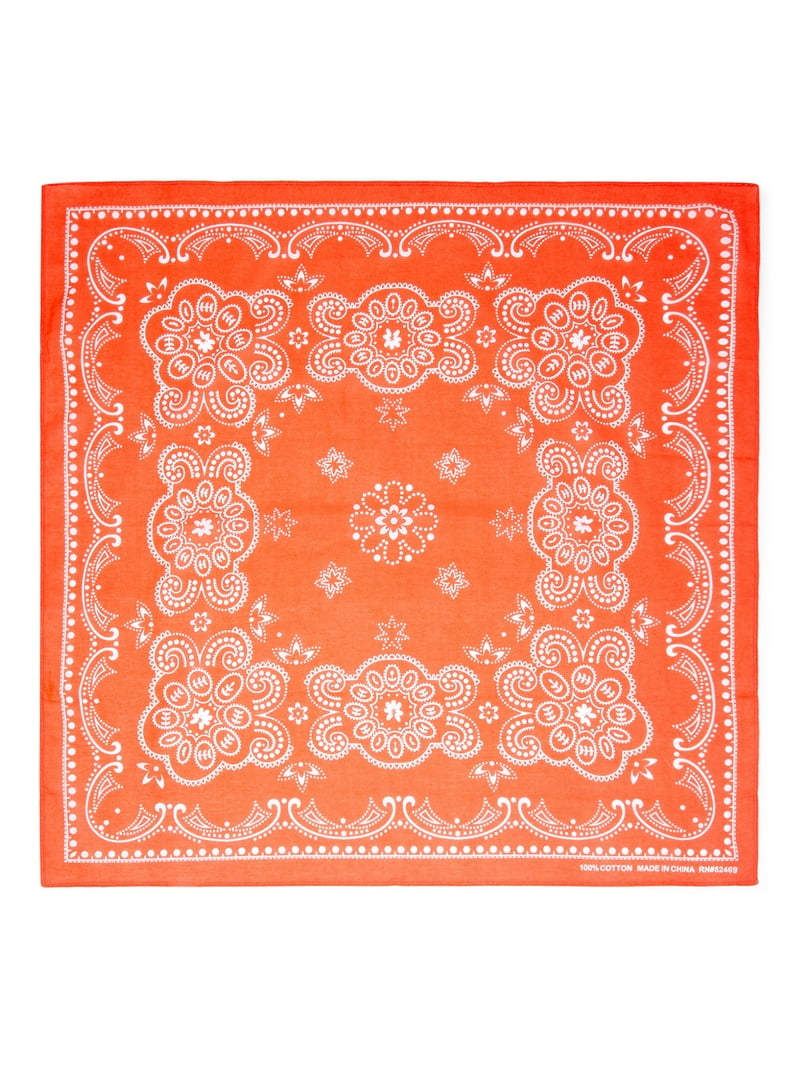 新品未使用 TIMEWORN CLOTHING BANDANA ORANGE Marmalade Orange Bandana, Sketched Diamond Print, 100