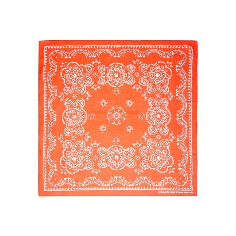 Time and Tru Women's Western Star Bandana, Orange Mango, One