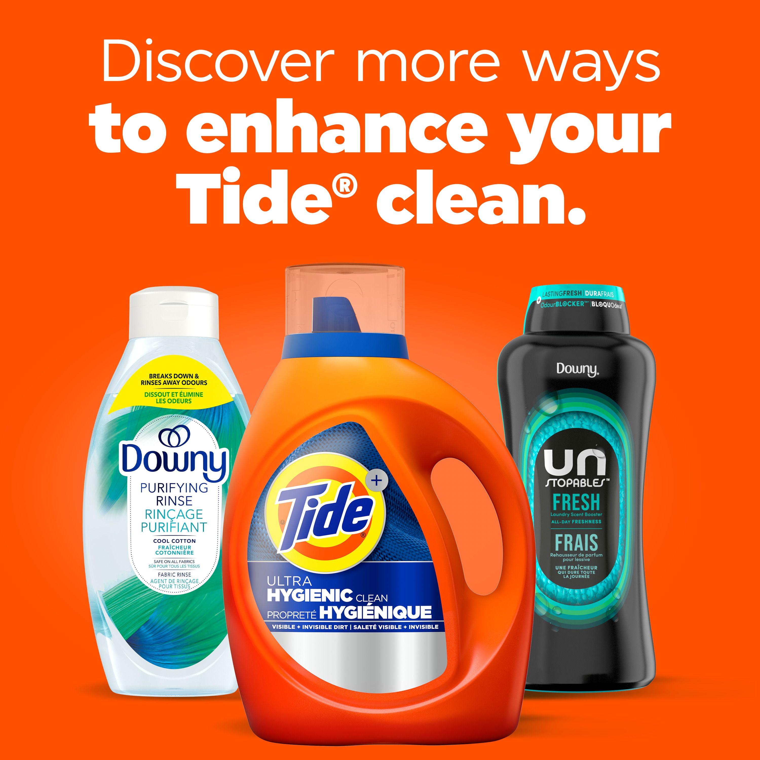 Détergent à lessive liquide Tide Propreté hygiénique, parfum original, compatible avec les laveuses HE 3.9L