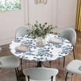 thumbnail image 5 of Blue Fruit Round Tablecloth for 55-60 Inch Tables,Fitted Table Cover with Elastic Edge,Vintage Plant Nature Botanical Flower Floral Waterproof Outdoor Table Cloth Protector for Patio Garden Dinner, 5 of 9