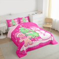 thumbnail image 3 of Manfei Girly Pink Snowman Full Size Comforter Sets for Kid, Merry Christmas Bedding Comforter Set, Western Winter Festival Reversible Bedding Sets, Lightweight Room Decor, 3-Piece, 3 of 8