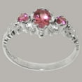 thumbnail image 3 of LBG British Made 14k White Gold Natural Pink Tourmaline Womens Promise Ring - 33 size options - Size 9.5, 3 of 9