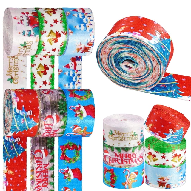 Correas Cargo Grosun 6 Rollos 3m Nylon con Diseño Navideño