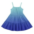 thumbnail image 5 of Ruyang Girls Gradient Color Halter Dress Sleeveless Backless Ruffles Pleated Summer Dresses Teen Kids Smocked Casual Dresses, 5 of 6