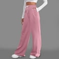 thumbnail image 4 of Women's Casual Solid Color Lace Up Straight Leg Sports Slacks2, 4 of 6