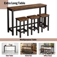 4 Pieces Dining Set, Extra Long Dining Table Set with 3 Stools, Kitchen ...