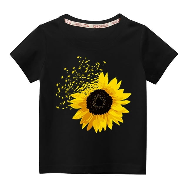 DPTALR Enfants en Bas Âge Garçons Filles Mignon Col Rond Imprimé Manches Courtes Top