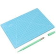 thumbnail image 2 of Juego de herramientas para tallar manualidades DIY, almohadilla de corte A5, cuchillo lápiz para escultura de madera y regla de aluminio (#5), 2 of 9