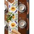 thumbnail image 5 of Table Runner Dresser Scarf 13 x 70 Inch Spring Rustic Sunflower Lavender Flower Leaf Floral Table Runners Non-Slip Heat Kitchen Dining Table Decor for Indoor Outdoor Home Party Decoration, 5 of 7
