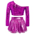 thumbnail image 5 of TSSOE Girls Kids Hip Hop Jazz Dance Clothes Set Performance Streetwear Sequins Latin Dance Dress Disco Outfit Hot Pink 10, 5 of 6