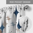 thumbnail image 6 of Blue Brown Diamond Farmhouse Short Window Curtain Valances, Modern Geometric Middle Century Rod Pocket Kitchen Valances for Living Room Bedroom Bathroom Cafe 42" x 12", 6 of 8