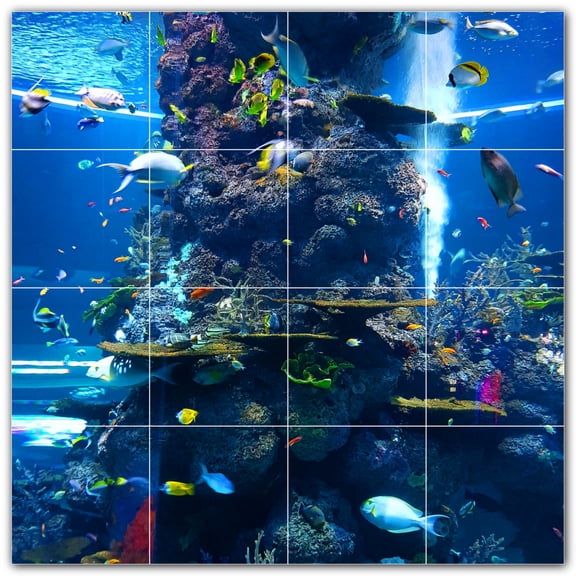 Picture-Tiles.com: Coral Ceramic Tile Wall Mural WAL500420-44M. 24"W x 24"H using (16) 6" x 6" Ceramic Tiles-Satin Finish