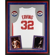 Angle View: Julius Erving New York Nets Deluxe Framed Autographed Adidas White Swingman Jersey with "Dr. J" Inscription - Fanatics Authentic Certified