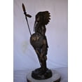thumbnail image 4 of Indian Chief Made of Very Detailed Bronze Statue - Size: 24"L x 18"W x 53"H., 4 of 10