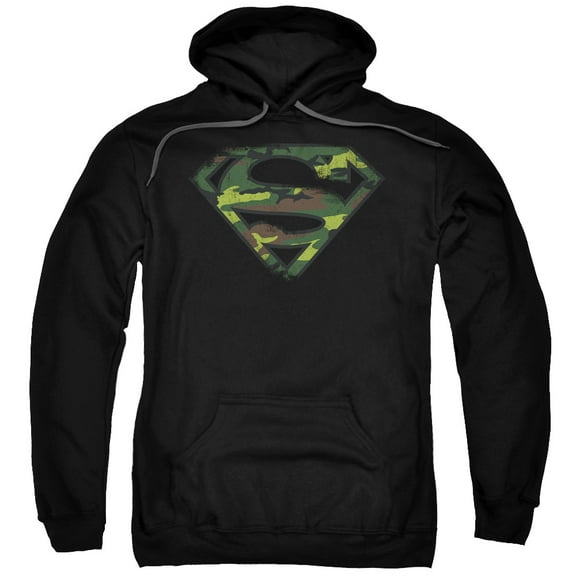 Superman - Distressed Camo Shield - Pull-Over Hoodie - Large